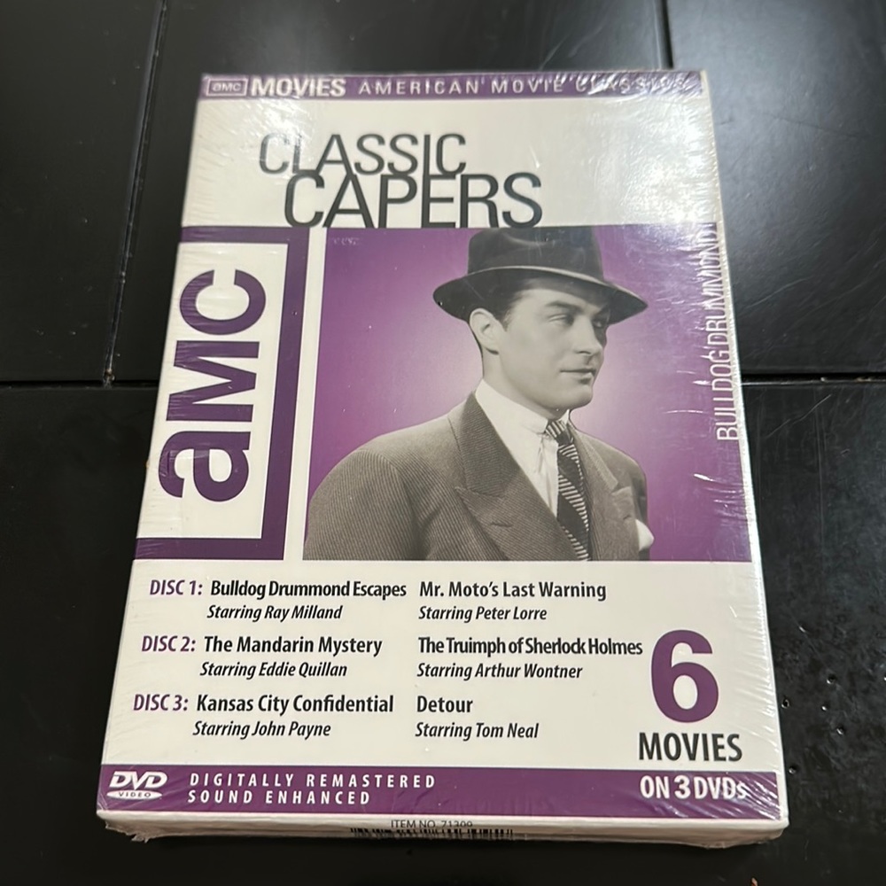 6 AMC Classic Capers Movies ~ Sherlock Holmes, ... Sealed Set